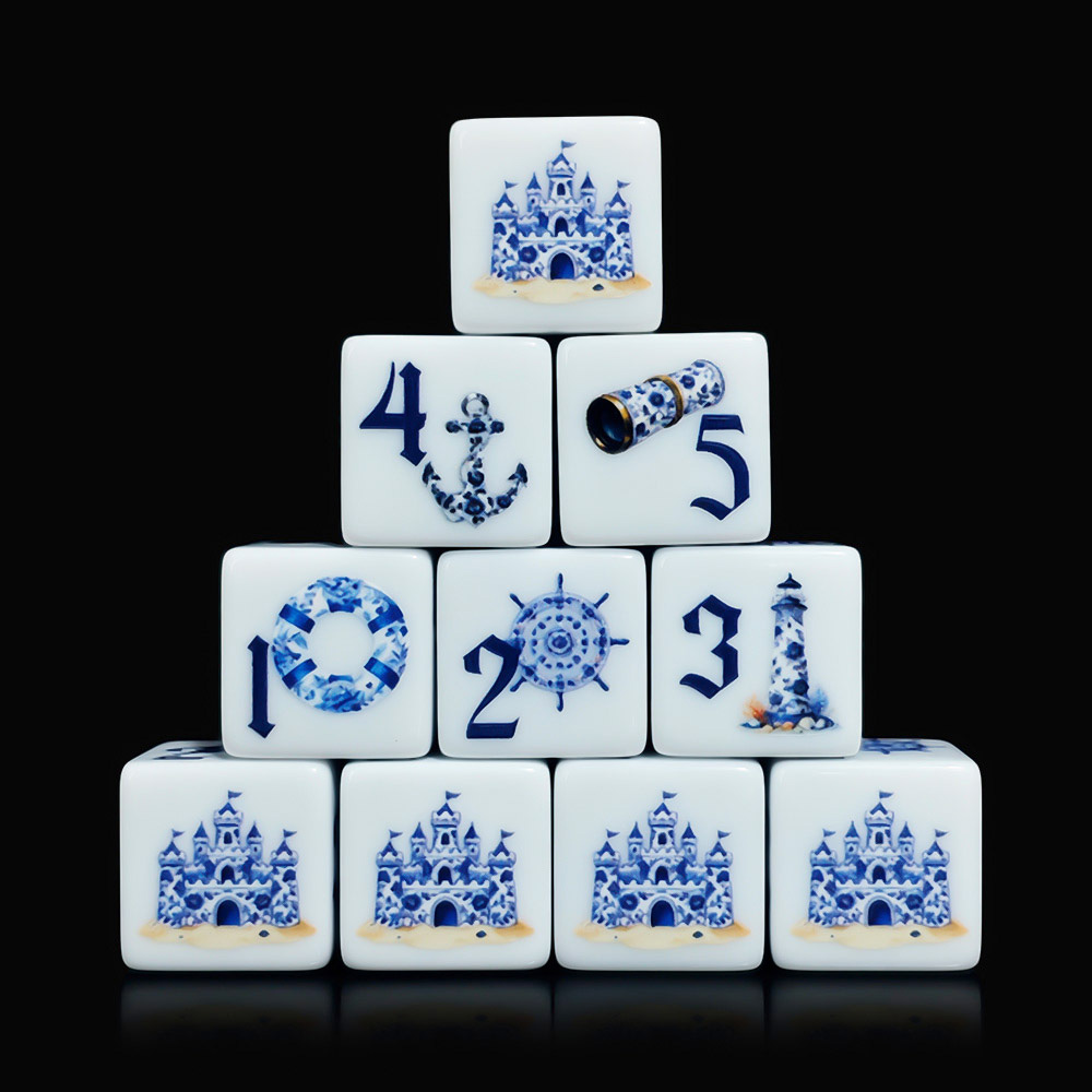 12 dados acrílicos náuticos az - Board Game Live reseña y precio